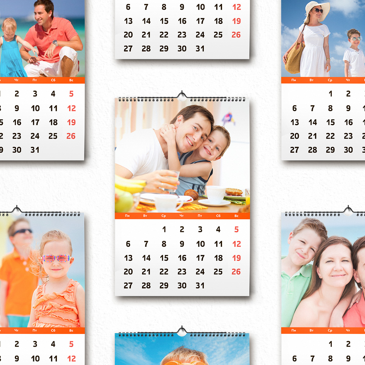 Перекидные настенные календари с фотографиями
